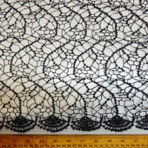 Lace Fabric Spider Mesh Black/Silver