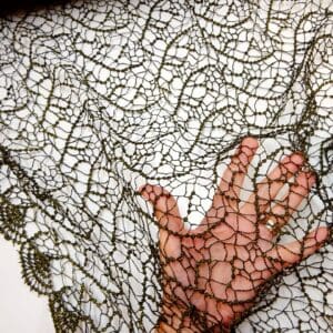 Lace Fabric Spider Mesh Black/Gold