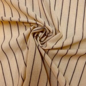 Linen Blend Fabric Portsmouth Stripe Natural/Black