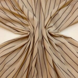 Linen Blend Fabric Portsmouth Stripe Natural/Black