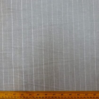 Linen Mix Fabric Suiting Herringbone Stripe Grey