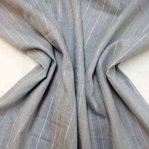 Linen Mix Fabric Suiting Herringbone Stripe Grey