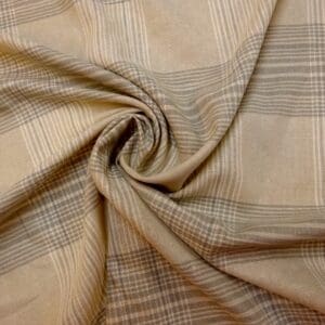 Linen Mix Fabric Suiting Badminton Checks Natural Grey