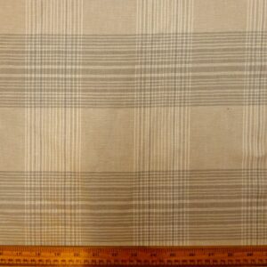 Linen Mix Fabric Suiting Badminton Checks Natural Grey