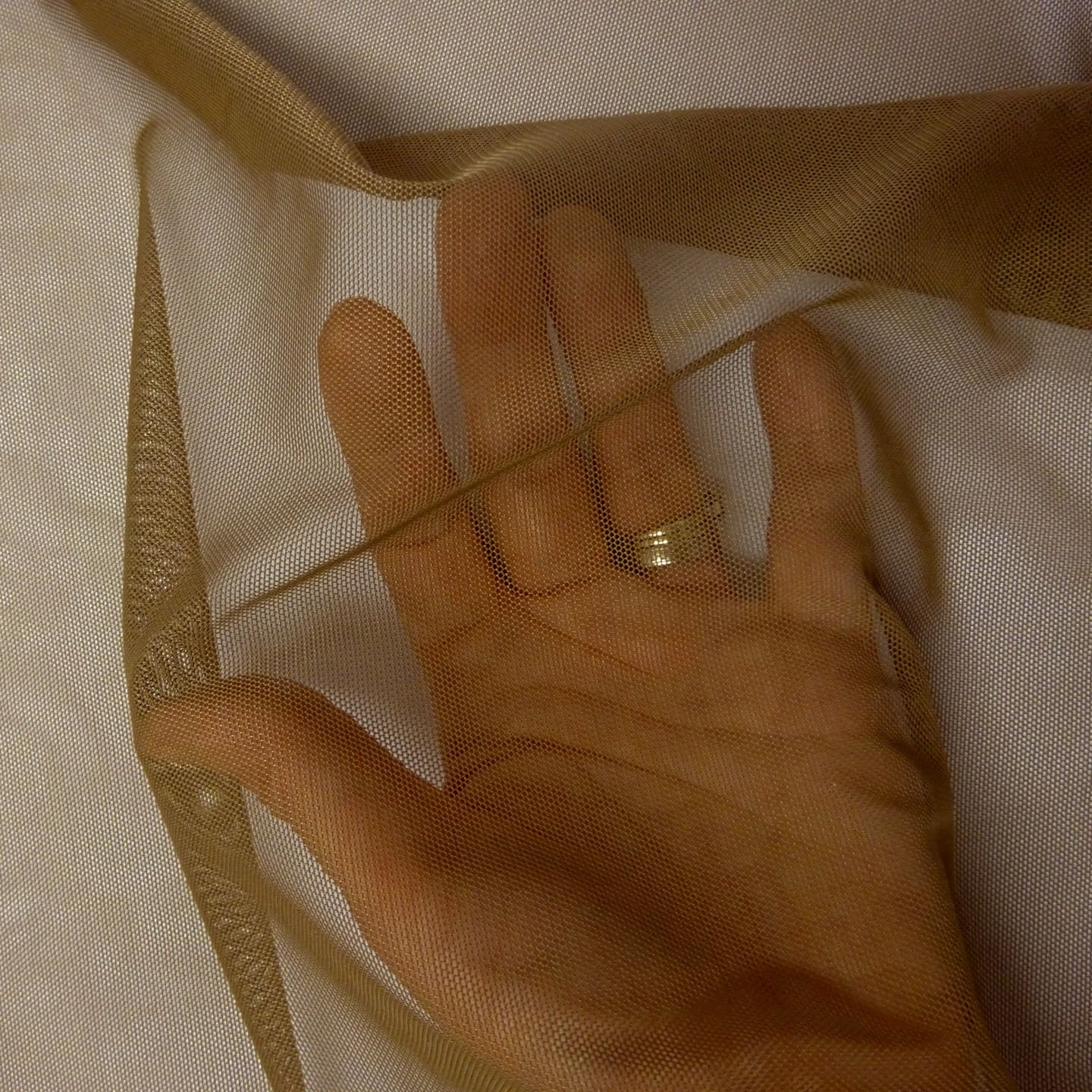 Stretch Body Stocking Fabric Netting Mesh Plain Dark Nude