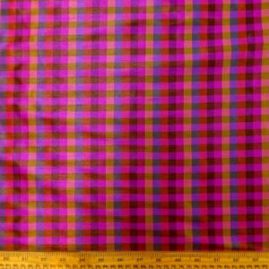 Polyester Fabric Taffeta Mombi Checks Cerise