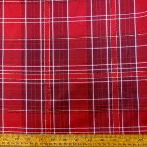 Suiting Fabric Tartan With Gold Thread Mrs Noo Red