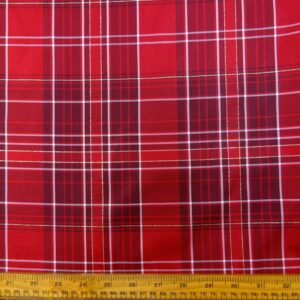 Suiting Fabric Tartan With Gold Thread Mrs Noo Red