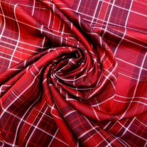 Suiting Fabric Tartan With Gold Thread Mrs Noo Red