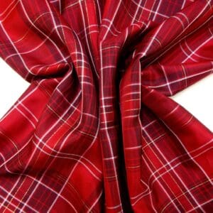Suiting Fabric Tartan With Gold Thread Mrs Noo Red