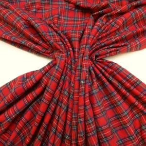 Tartan Fabric Brushed Flannel Check Rufus Hogwart Red