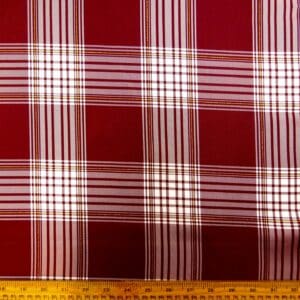 Tartan Fabric Polyester Twill Burns Night Gold Lurex Thread Wine