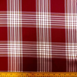 Tartan Fabric Polyester Twill Burns Night Gold Lurex Thread Wine