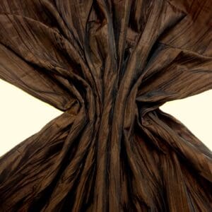 Taffeta Fabric Pleated Creased Brown Shot Copper