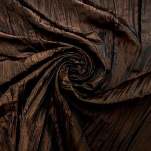 Taffeta Fabric Pleated Creased Brown Shot Copper