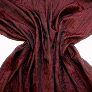 Taffeta Fabric Pleated Creased Wine Shot Black
