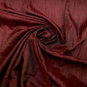 Taffeta Fabric Pleated Creased Wine Shot Black