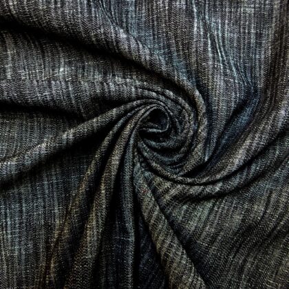 Denim Fabric Distressed With Elastane Black