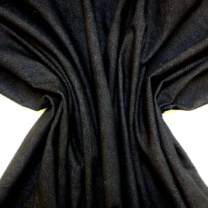 Denim Fabric Flocked Twill Weave Black