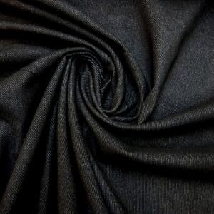 Denim Fabric Flocked Twill Weave Black