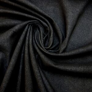 Denim Fabric Flocked Twill Weave Black
