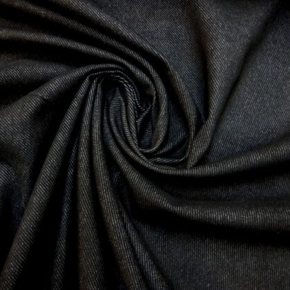 Denim Fabric Flocked Twill Weave Black