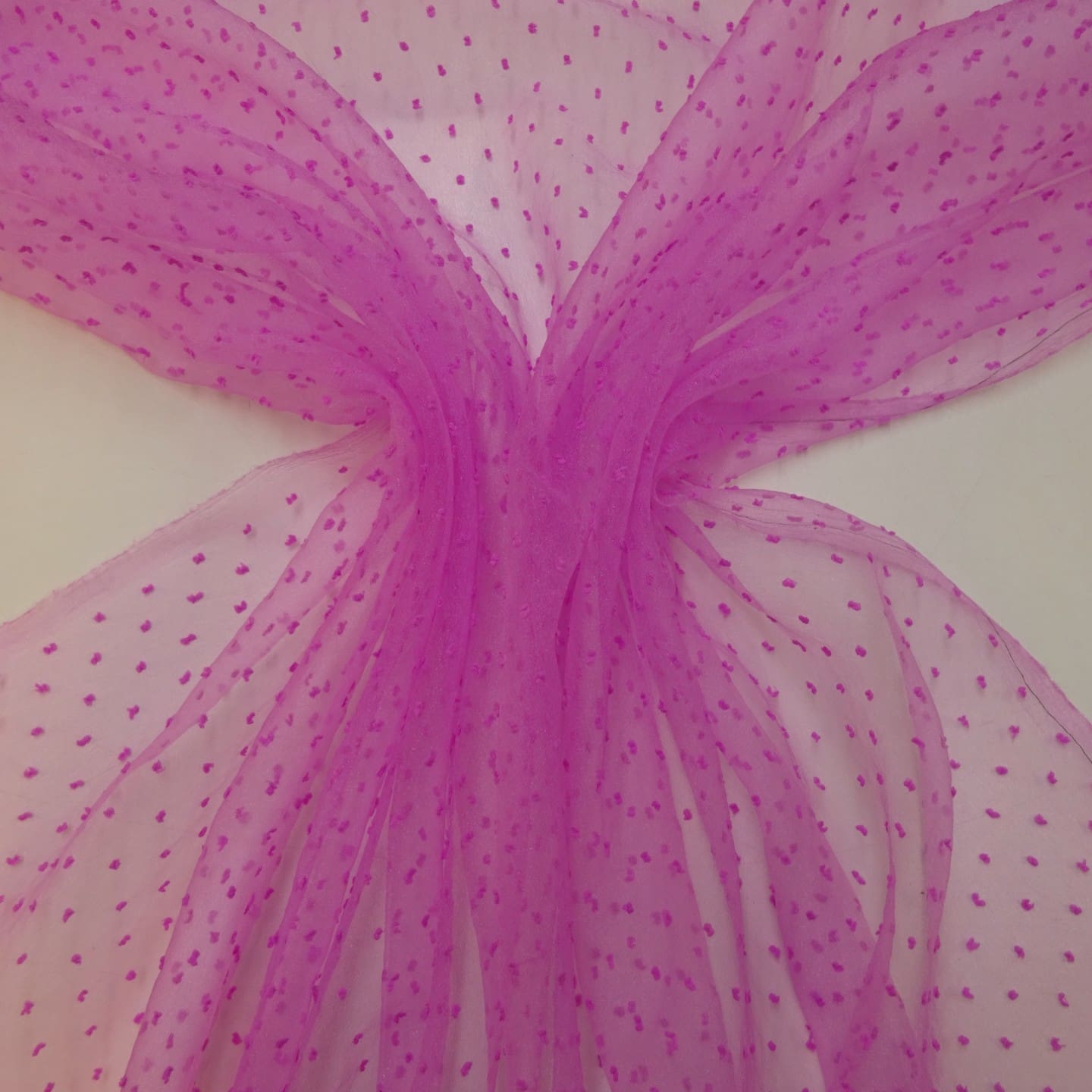 Organza Fabric 3D Dobby Spot Orchid Pink