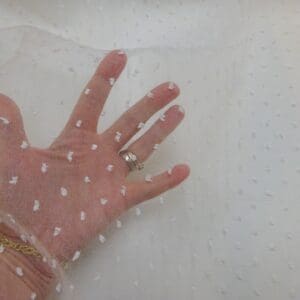 Organza Fabric 3D Dobby Spot Ivory